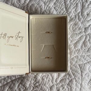 Made by Mary “Live In” Delicate Gold Hoop Stud Earrings